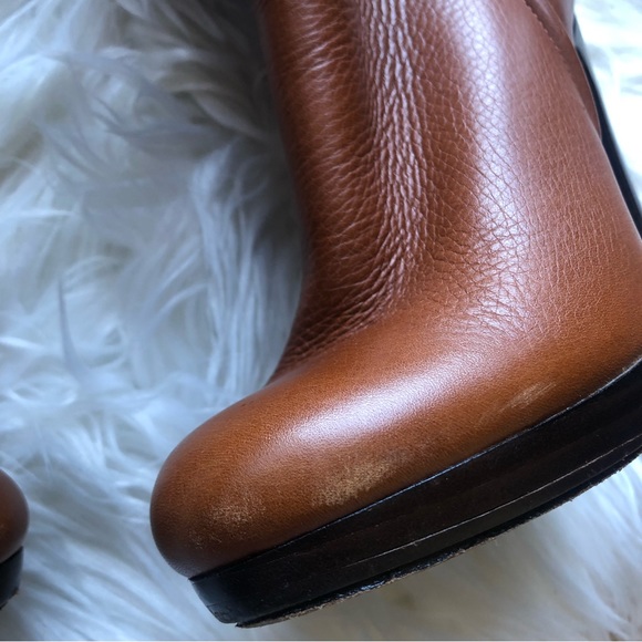 Rachel Zoe Chloe Luggage Leather Platform Boots 6 - Picture 6 of 15